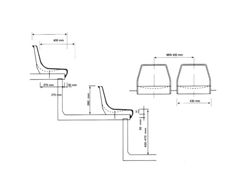 Backrest single seat MT-2032 (telescopic or dismountable)