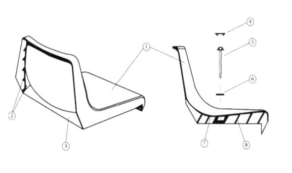 Backrest single seat MT-2032 (telescopic or dismountable)