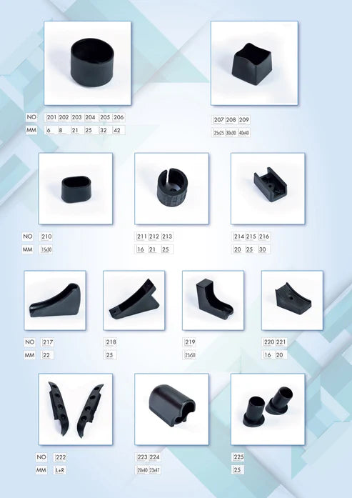 MODEL MT-223 OVAL TUBE SIZE 20*40mm Heel Fit Saddle Foot Protective Corner End Cap Feet