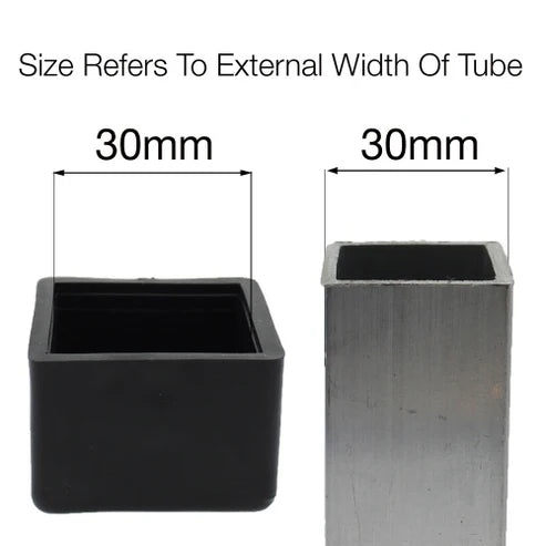 MODEL MT-209 SQUARE SIZE 30mm MULTI PURPOSE PLASTIC BOTTOMS FOR TABLE & CHAIR LEGS & ALL OTHER TUBULAR FEET END CAP