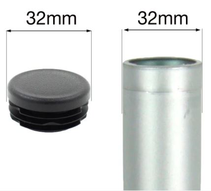MODEL MT-104 SIZE 32MM ROUND RIBBED INSERTS END CAPS FOR DESKS, TABLES & CHAIR LEGS