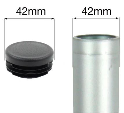 MODEL MT-106 SZIE 42MM ROUND RIBBED INSERTS END CAPS FOR DESKS, TABLES & CHAIR LEGS