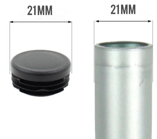 MODEL MT-102 SIZE 21MM ROUND RIBBED INSERTS END CAPS FOR DESKS, TABLES & CHAIR LEGS