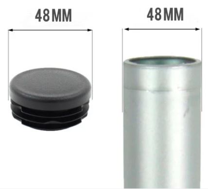 MODEL MT-113 SIZE 48 mm ROUND RIBBED INSERTS END CAPS FOR DESKS, TABLES & CHAIR LEGS