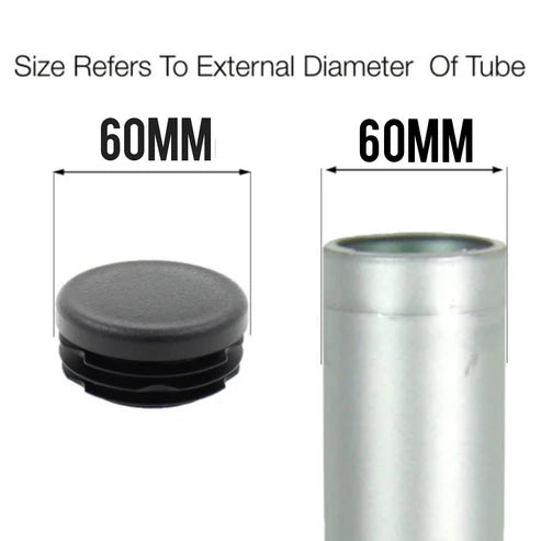 MODEL MT-108 SIZE 60MM ROUND RIBBED INSERTS END CAPS FOR DESKS, TABLES & CHAIR LEGS
