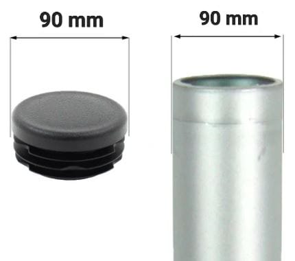 MODEL MT-109-1 SIZE 90MM ROUND RIBBED INSERTS END CAPS FOR DESKS, TABLES & CHAIR LEGS